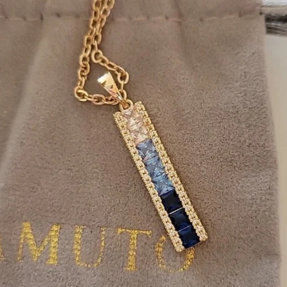 Vince Camuto Blue Ombre CZ Necklace NWT - Picture 2 of 4